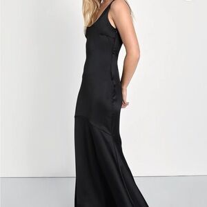 Lulu's Black One Shoulder Cocktail Gown